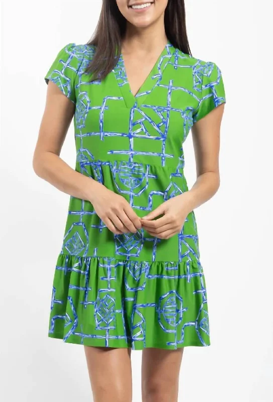 Stock Clearance Ginger Bamboo Dress In Grass Green