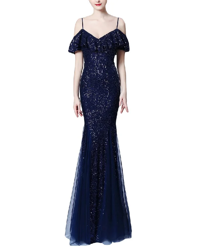 Price Drop Alert Kalinnu Cold-Shoulder Maxi Dress