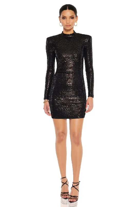 Don’t Miss Out Nookie Seduce Long Sleeve Mini Dress - Chocolate
