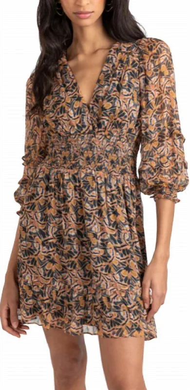 Deal of the Day Fern Dress in Marigold And Rust