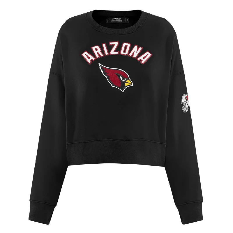 Closeout Sale NFL ARIZONA CARDINALS CLASSIC WOMEN'S FLC CREWNECK (BLACK)