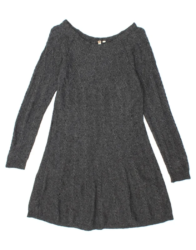 Deal Explosion WHITE STUFF Womens Jumper Dress UK 14 Medium Grey Viscose