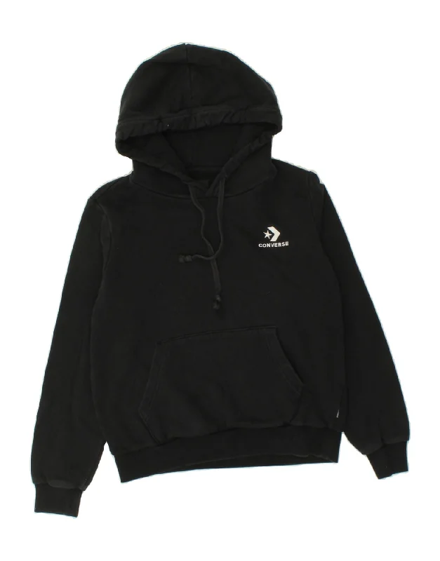 Markdown Madness CONVERSE Womens Hoodie Jumper UK 16 Large Black Cotton