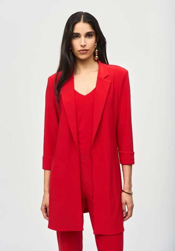 New Markdowns Joseph Ribkoff Long Blazer, Lipstick Red