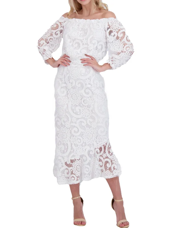 Deal Alert Womens Lace Midi Midi Dress