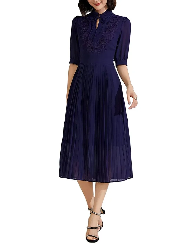 Discount Mania BURRYCO Elbow-Sleeve Midi Dress