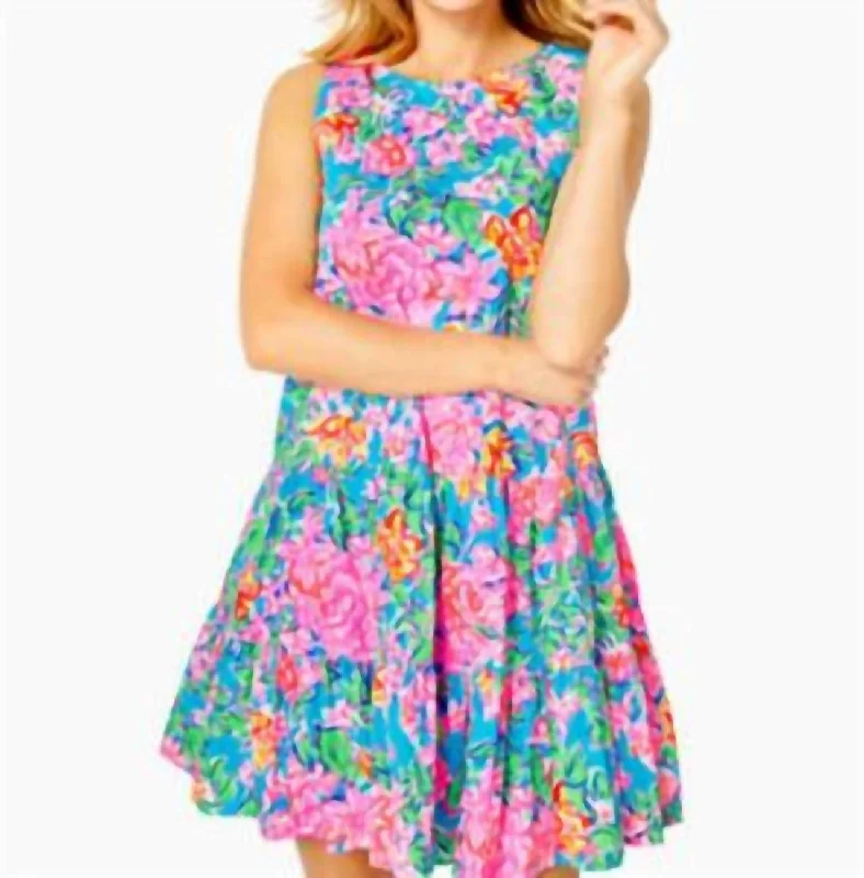 Final Clearance Trina Dress in Multi Rose To The Occasion