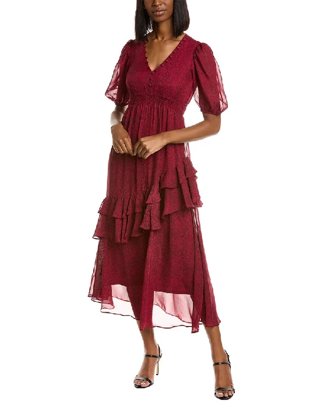 Amazing Deals Taylor Smocked Ruffle Midi Dress