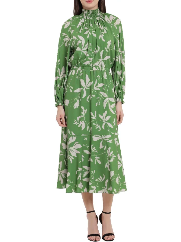 Limited Edition Womens Floral Print Mid Calf Fit & Flare Dress