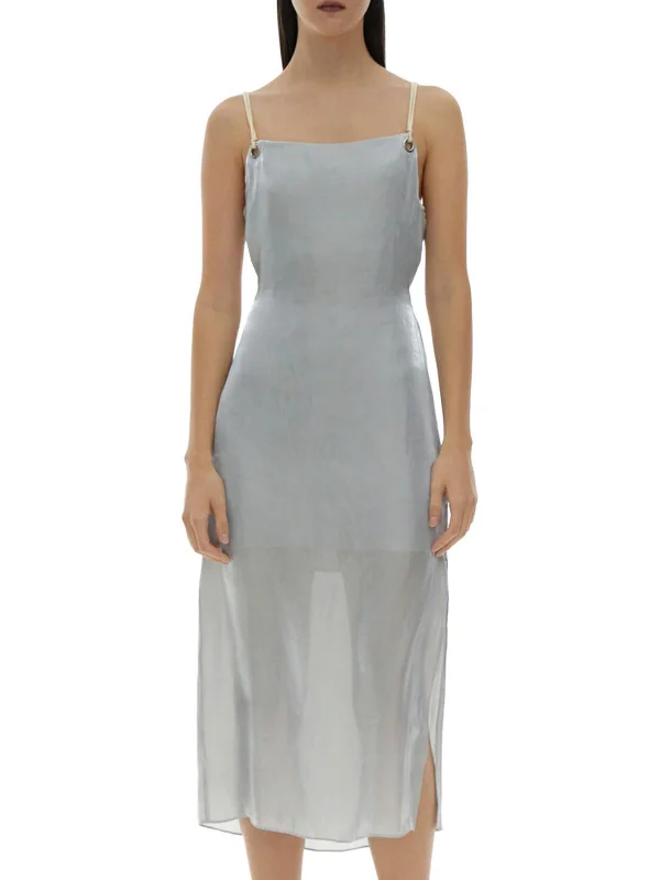 Amazing Deals Womens Sheer Mid Calf Slip Dress