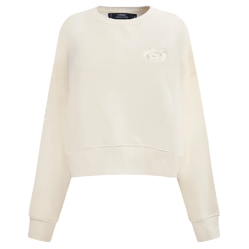 Big Savings NHL CAROLINA HURRICANES NEUTRAL WOMEN'S CREWNECK (EGGSHELL)