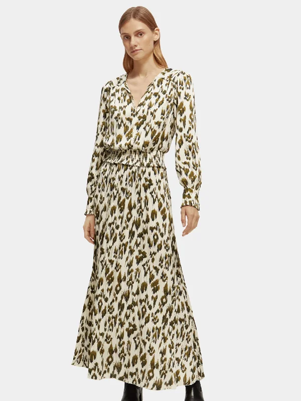 Reduced Prices Printed long sleeved maxi dress