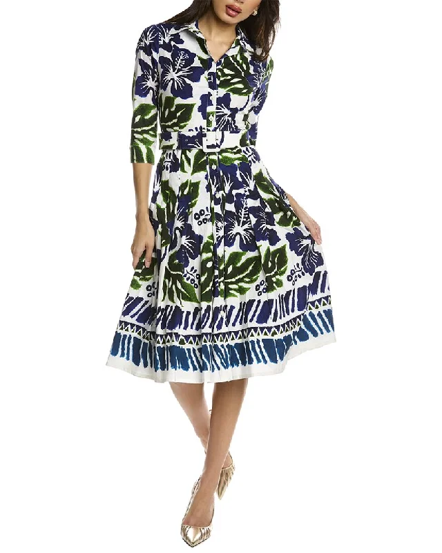 Year-End Sale Samantha Sung Patricia Wool & Silk-Blend Shirtdress