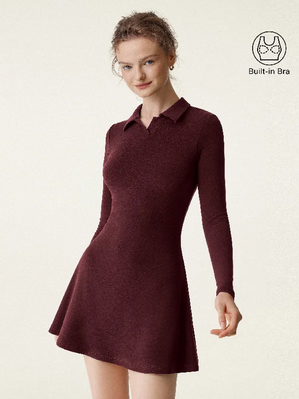 Exclusive Savings Polo Neck Mini Flare Hem Brami Dress