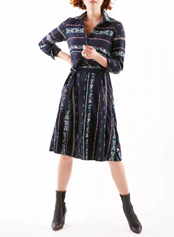 Limited Time Discount JEANETTE TAOS SHIRTDRESS in Navy/Multi