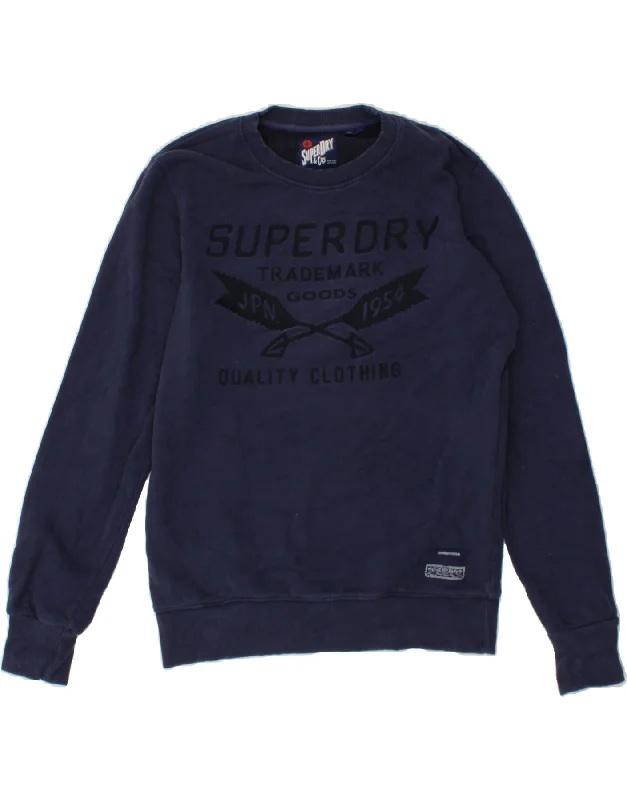 Factory Direct Sale SUPERDRY Womens Graphic Sweatshirt Jumper UK 16 Large Navy Blue Cotton Factory Direct Sale SUPERDRY Womens Graphic Sweatshirt Jumper UK 16 Large Navy Blue Cotton