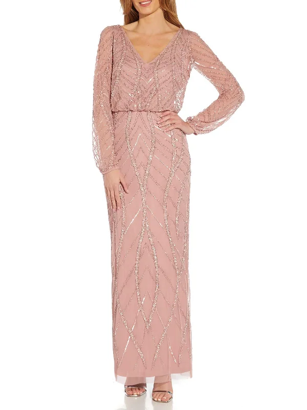 Best Deals Plus Womens Beaded Maxi Evening Dress