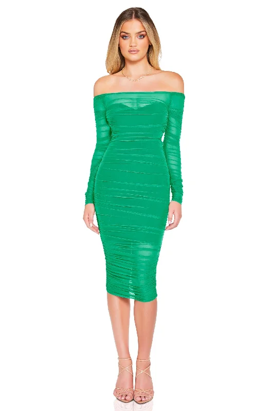 Blowout Deals Nookie Zen Long Sleeve Midi Dress - Green