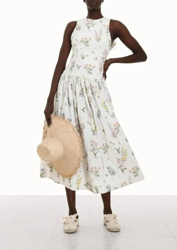 Extra Savings Jeannie Halter Midi Dress in Bouquet Floral