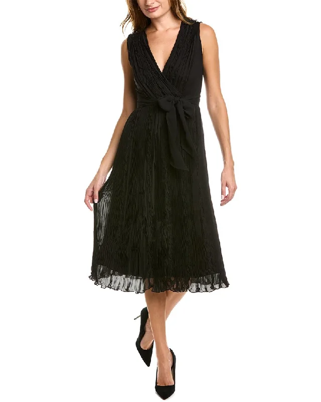 Blowout Deals Elie Tahari Ruffle Silk Midi Dress