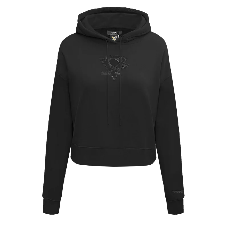 Time-Limited Offer NHL PITTSBURGH PENGUINS NEUTRAL WOMEN'S CROPPED PO HOODIE (BLACK) Time-Limited Offer NHL PITTSBURGH PENGUINS NEUTRAL WOMEN'S CROPPED PO HOODIE (BLACK)