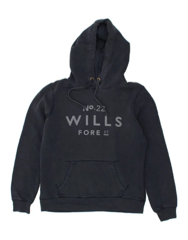 Stock Clearance JACK WILLS Womens Graphic Hoodie Jumper UK 14 Large Navy Blue Cotton Stock Clearance JACK WILLS Womens Graphic Hoodie Jumper UK 14 Large Navy Blue Cotton