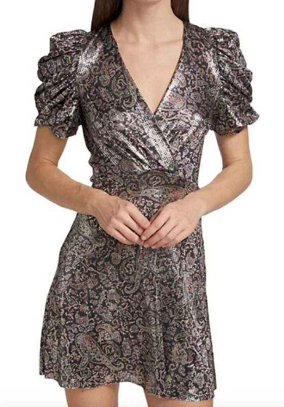 Must-Have Deals Gala Printed Mini Dress in Noir