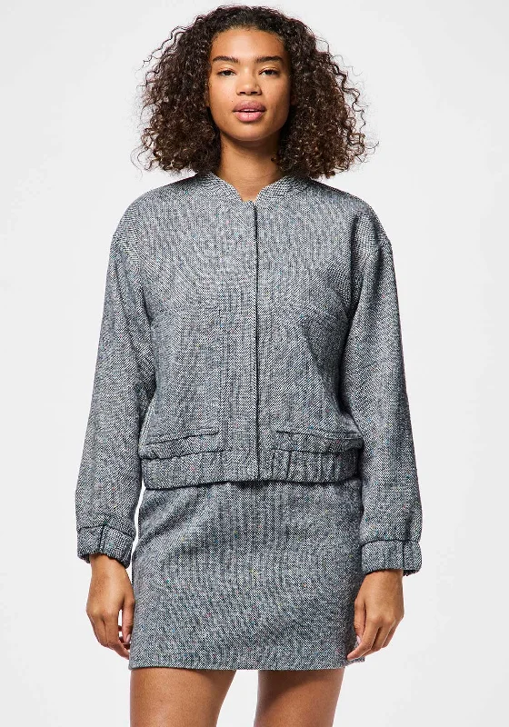 Discount Deals Pieces Polly Speckled Melange Bomber Jacket, Blue