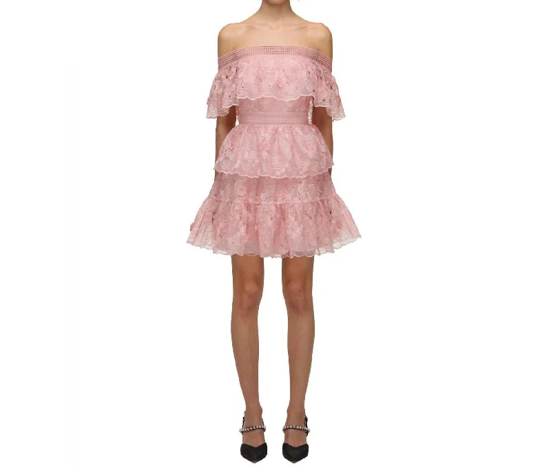 Crazy Deals 3D Flower Mini Dress in Blush