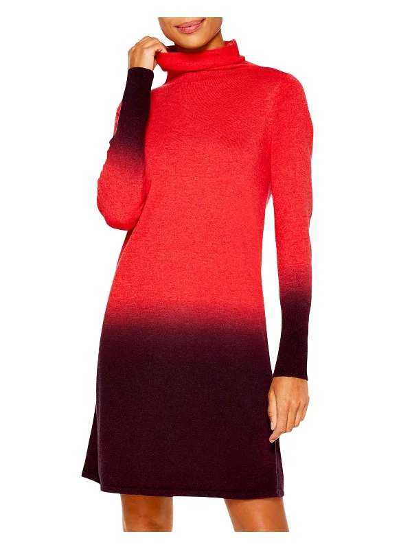 Year-End Sale Womens Ombre Turtleneck Sweaterdress