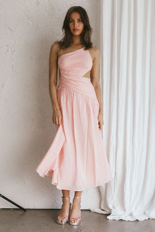 Mega Sale Destination Open Back Midi Dress Blush