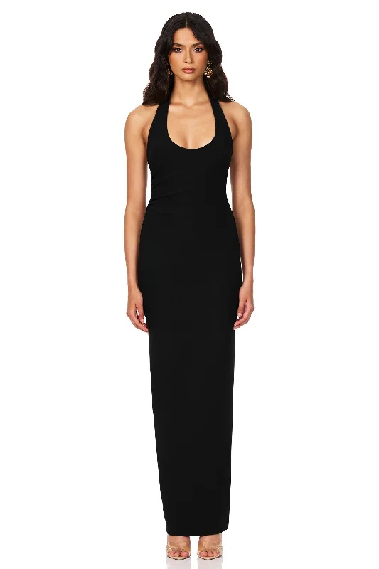 Take Advantage Nookie Natalia Halter Maxi Dress - Black