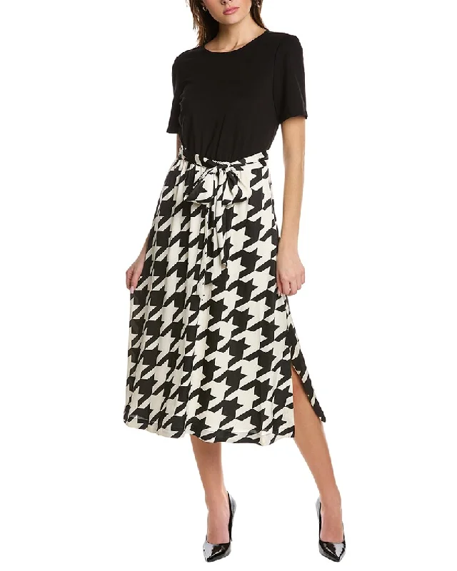 Bargain Prices Anne Klein Mixed Media Midi Dress