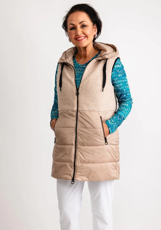 Price Cut Barbara Lebek Contrast Panel Quilted Gilet, Beige