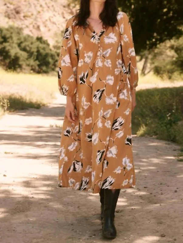 Unmissable Offer The Derby Dress With Braided Belt in Amber Antique Floral
