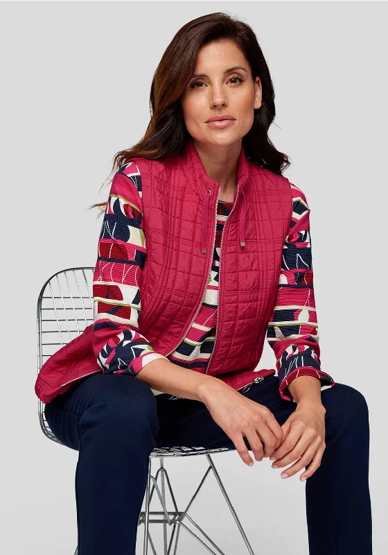 Savings Spectacular Rabe Stitch Detail Lightweight Gilet, Fuchsia