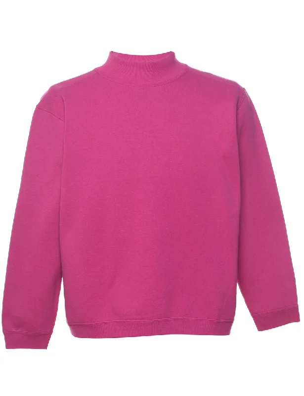 Special Offer Pink Plain Sweatshirt - L