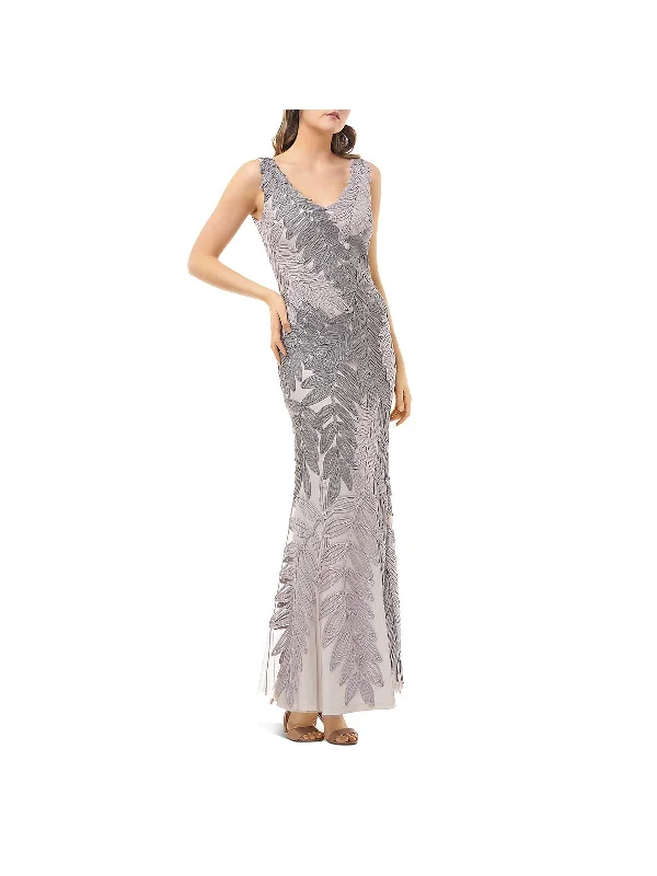 Closeout Sale Womens Soutache Two Tone Evening Dress