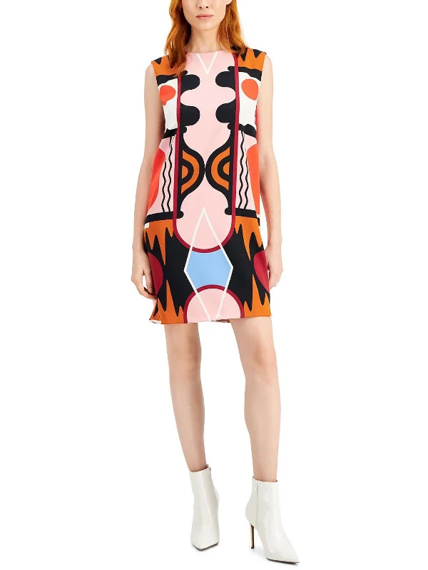 New Markdowns Womens Printed Knee Shift Dress