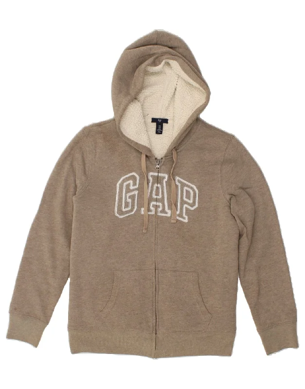 Savings Bonanza GAP Womens Graphic Zip Hoodie Sweater UK 14 Medium Grey