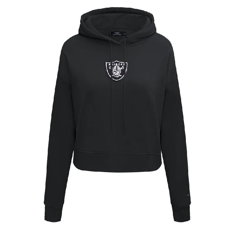 Online Only NFL LAS VEGAS RAIDERS CLASSIC WOMEN'S CROPPED PO HOODIE (BLACK)