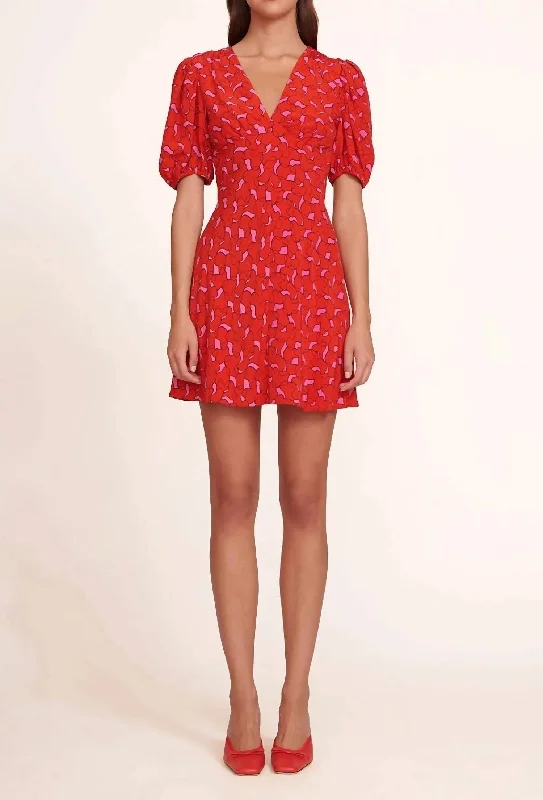 Value Deals Milla Mini Dress in Cherry Abstract Wave