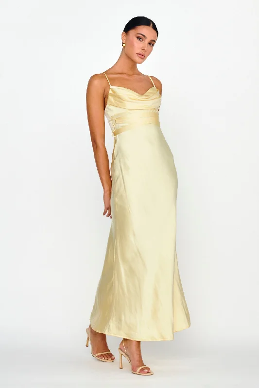 Price Meltdown Starring Role Cowl Bust Waist Tie Dress Butter