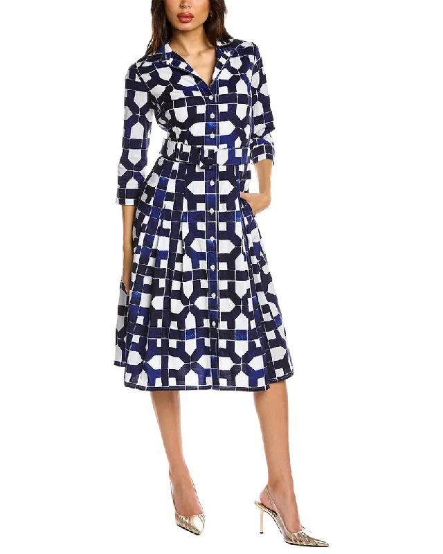 Weekend Flash Sale Samantha Sung Patricia Wool & Silk-Blend Shirtdress
