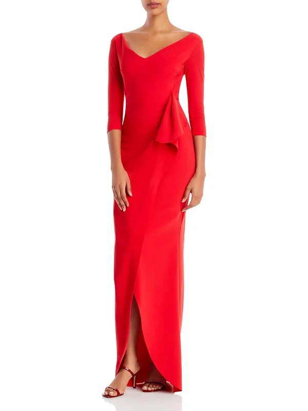 Special Buy Womens Faux Wrap Long Evening Dress
