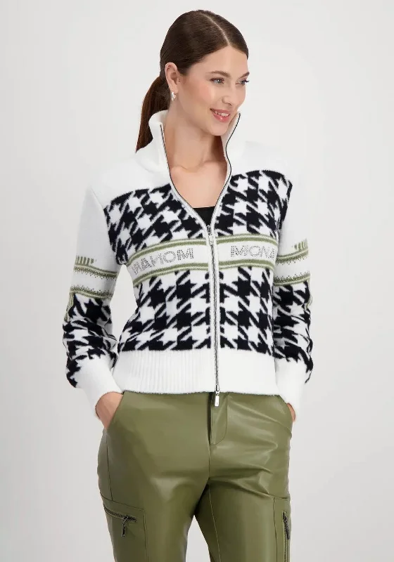Take Advantage Monari Zipped Knitted Short Jacket, White Multi