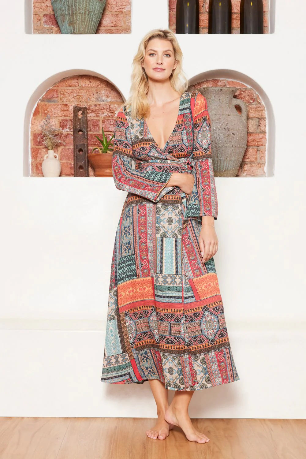 Price Meltdown KEFALONIA SURI WRAP MAXI DRESS