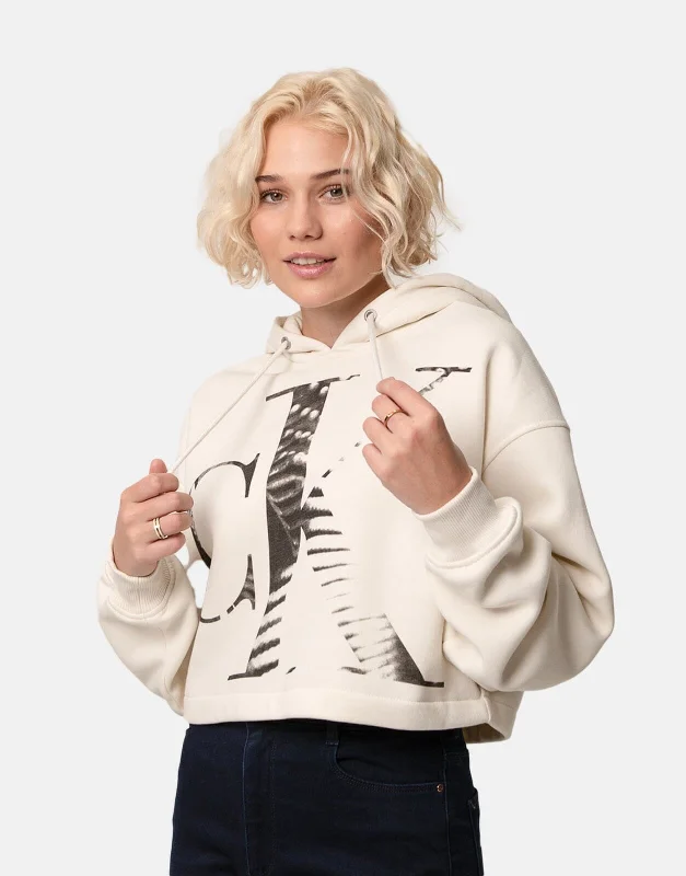 Price Meltdown Calvin Klein Blown Up Hoodie Ivory