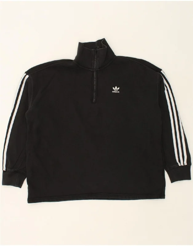 Unbeatable Prices ADIDAS Womens Oversized Zip Neck Sweatshirt Jumper UK 14 Large Black Unbeatable Prices ADIDAS Womens Oversized Zip Neck Sweatshirt Jumper UK 14 Large Black