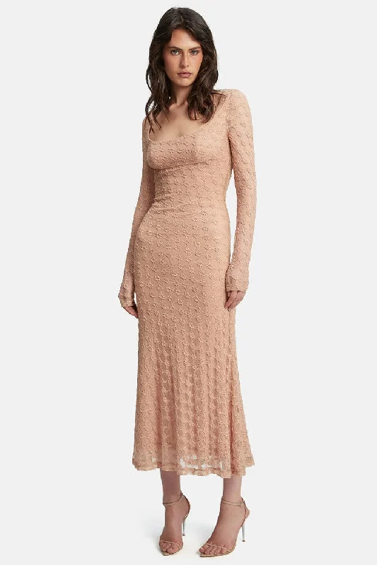 Shop and Save Adoni Lace Midi Dress - Biscuit